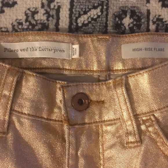 Anthropologie gold pilcro high rise flared jeans - Picture 3 of 5